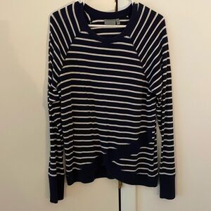 Athleta Navy/White Striped Seeatshirt
